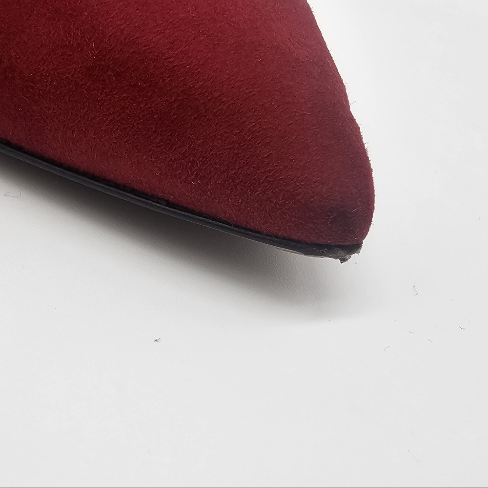 NICHOLAS KIRKWOOD Leda Crimson Red Suede Cut Out Slingback Pumps Heels sz 39.5 - Picture 8 of 13